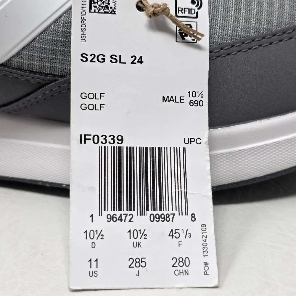 Adidas S2G Grey/Coral Spikeless '24 Golf Athletic Shoes Men's Size 11 IF0339 New